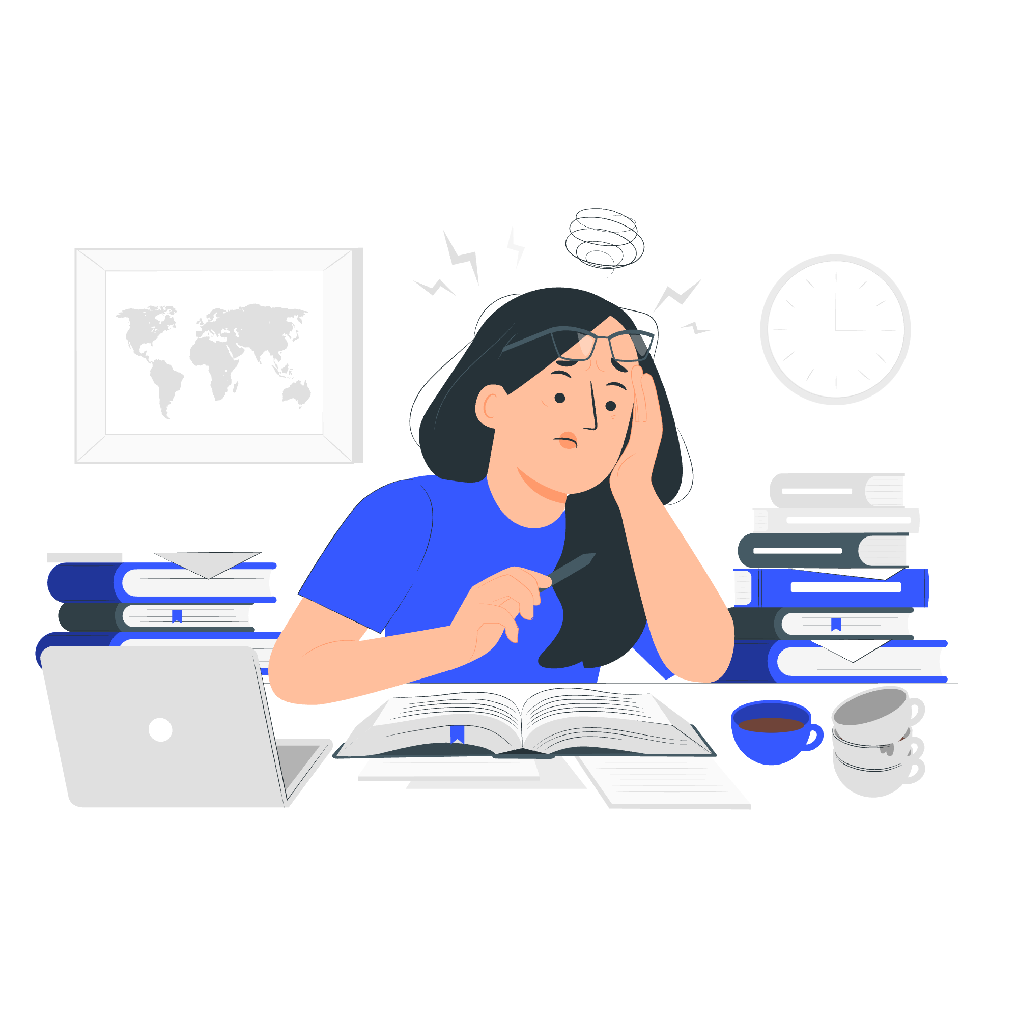 frustrated teacher in front of computer